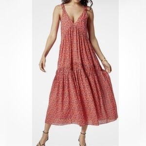Joie Bondi Tea Rose Print Tiered Dress